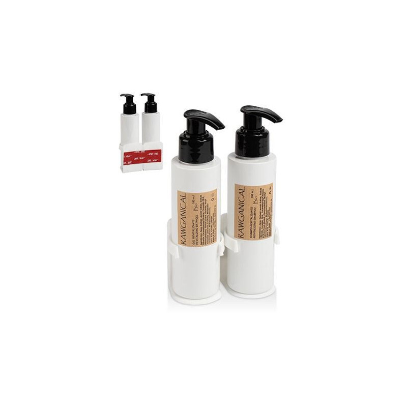 Soporte doble con botellas dispensadoras