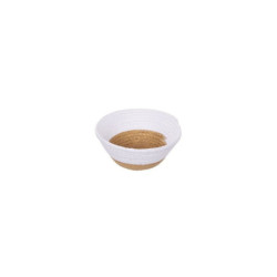 Amenity basket in natural and white rope 20 x 7 cm
