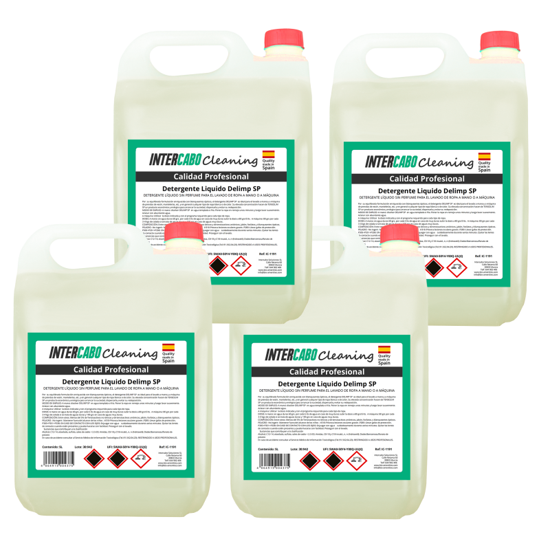 Detergente líquido sem perfume 4x5L para hotéis