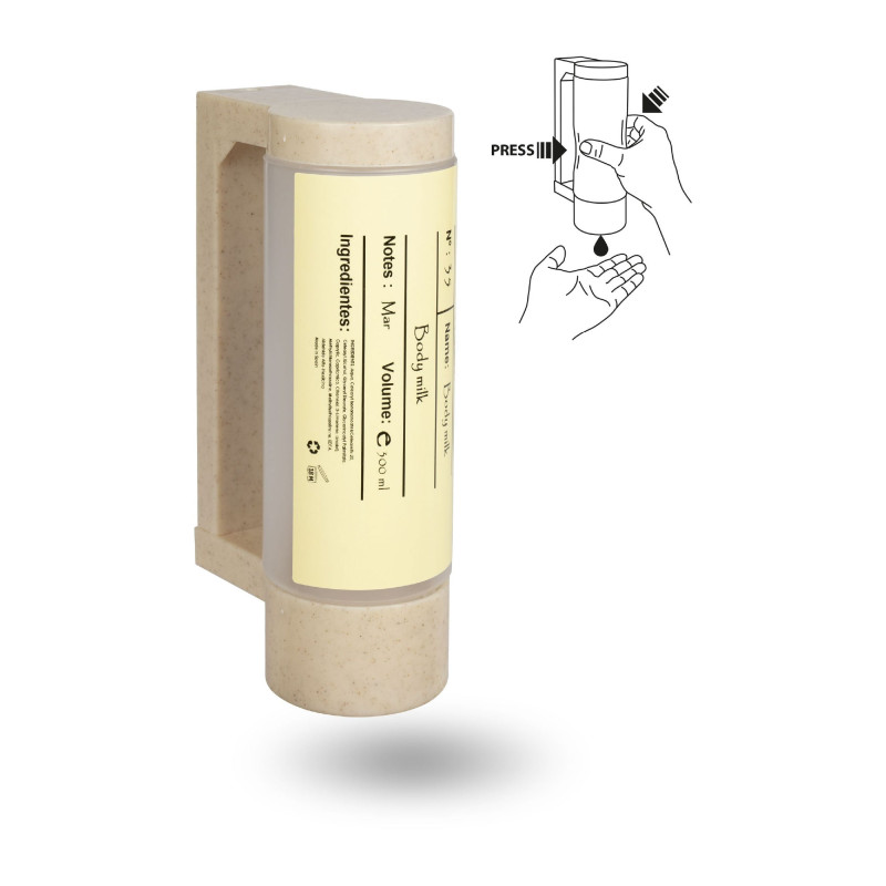 Soporte con botella BIO vacía de 400 ml para dispensar gel o champú