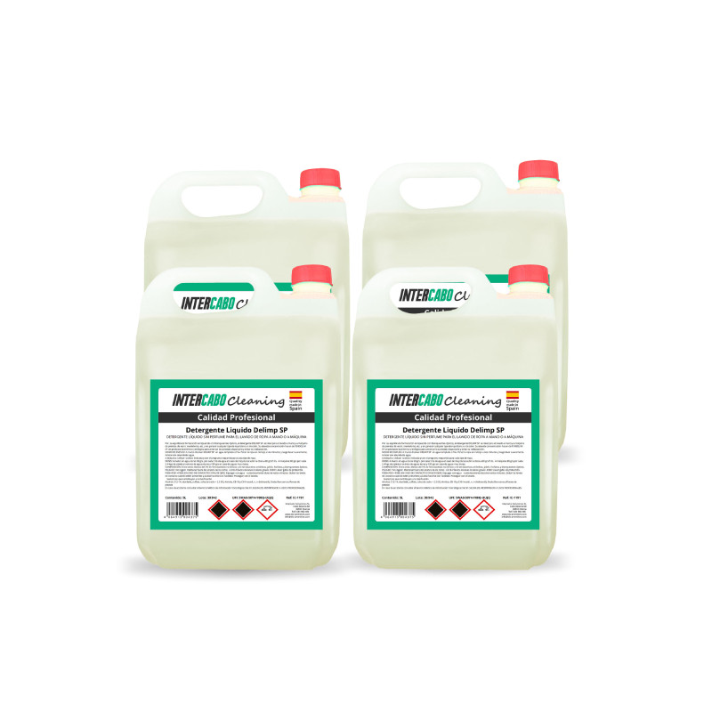 Detergente líquido sem perfume 4x5L para hotéis