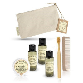 Trousse de toilette 100% coton avec kit complet