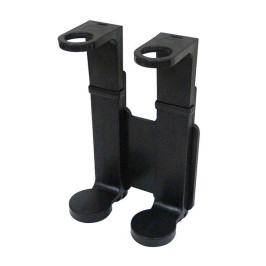 Support distributeur double noir pour bouteilles de 300 ml dans les hôtels