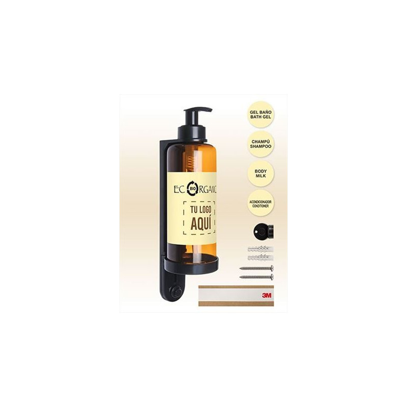 Soap dispenser for hotel bathrooms and guest amenities