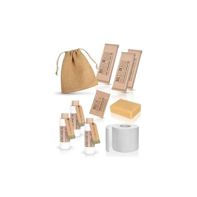 Kit de higiene semanal presentado en bolsa de tela