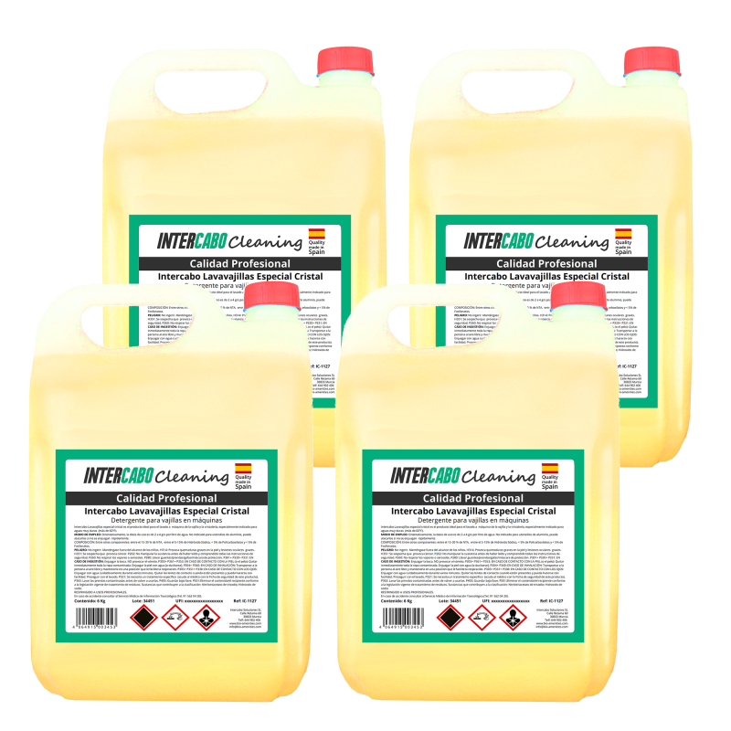 4 x 5L Lavavajillas Especial para Cristales