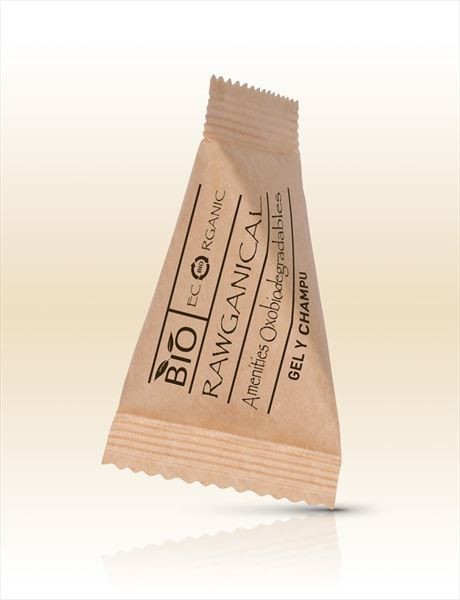 Duschgel und Shampoo Go Green Bio im Pyramiden-Sachet 15 ml Personalisiert