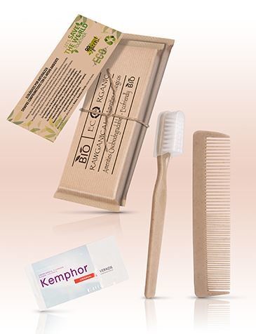 2er Set/ Zahnpflegeset und Kamm mit Schnur Go Green Bio Personalisiert