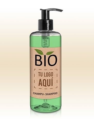16 bouteilles shampooing 300ml avec distributeur standard Go Green Bio.