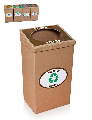 Poubelle de recyclage robuste (D&eacute;chets organiques) pour les parties communes. Cadeau 10 sacs rouges 100 litres.