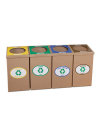Set 4 Recycling M&uuml;lleimer aus Pappe - 100L