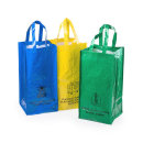 Set 3 sacs de recyclage, verre, plastique et papier-carton.