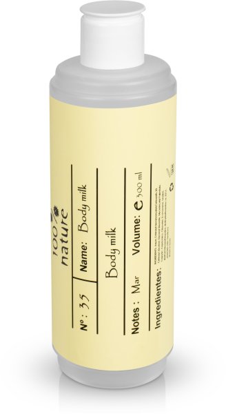 Flacone di ricarica dispenser da 400 ml, riempito con body milk Bio (ricaricabile)