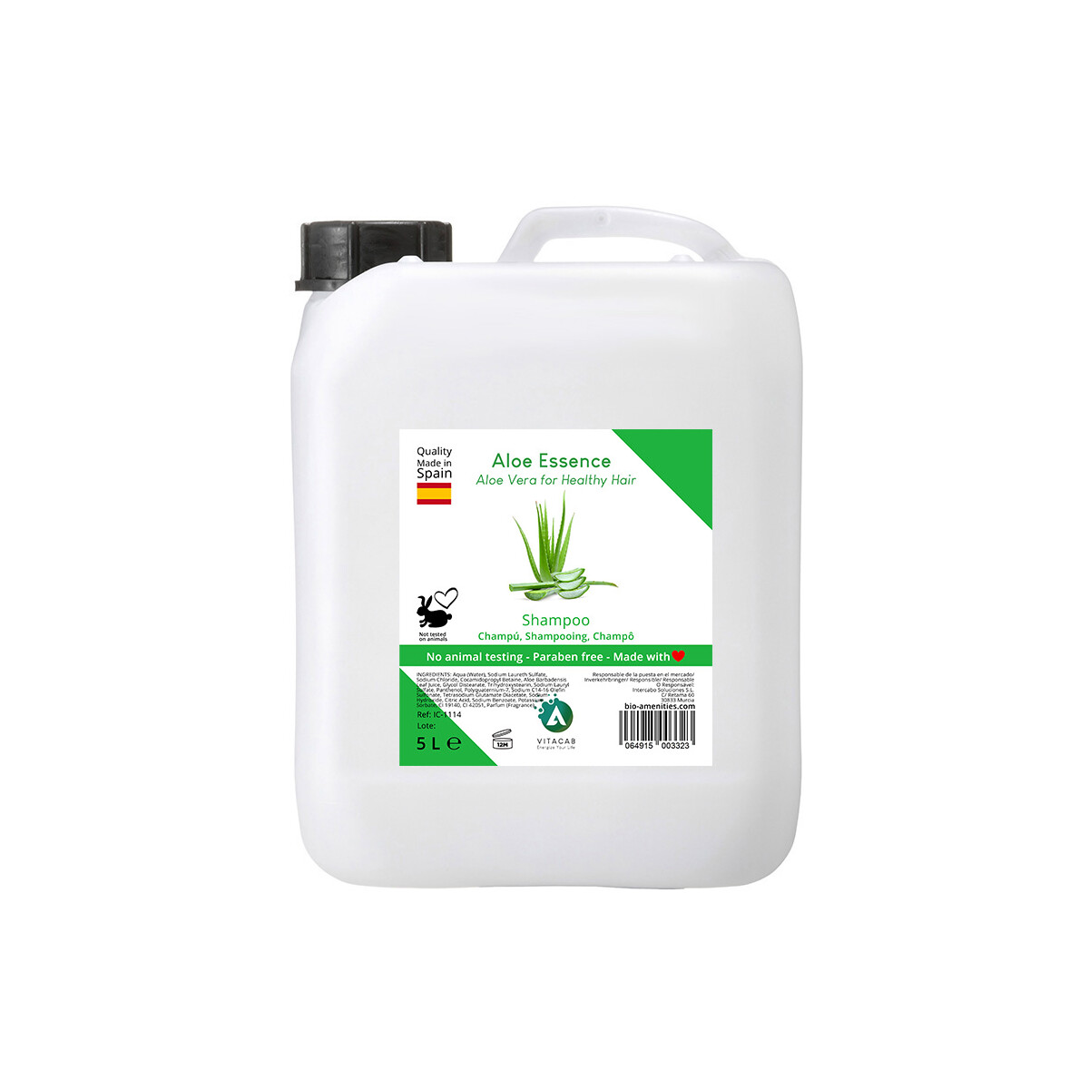 Shampoo Aloe Vera Essence di Aloe di Vitacab - Tanica da 5L