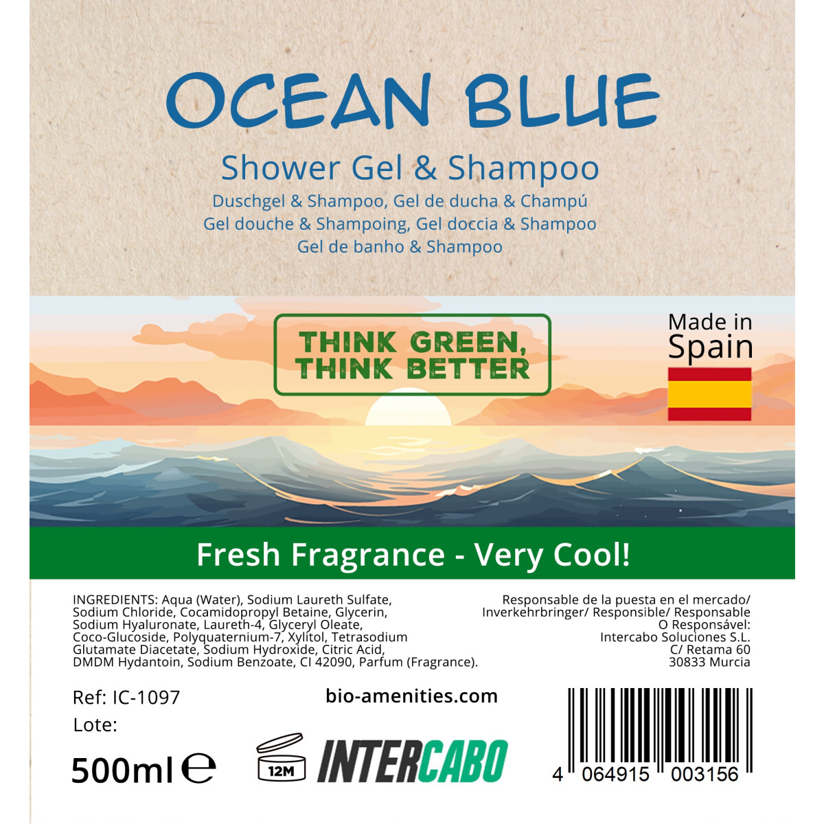 Échantillon Intercabo Ocean Blue 500ml